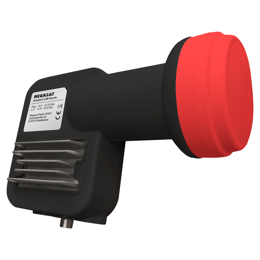 Megasat-Unicable-II-LNB Megasat Diavolo Unicable II 2 SCR LNB Einkabel HDTV 3D 0,1dB bis 24 Teilnehmer
