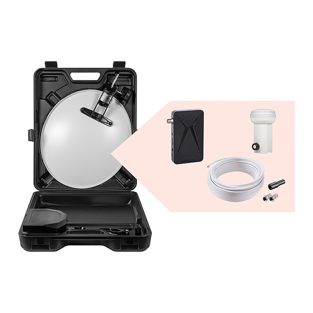 Camping First Camping-Koffer HD Receiver LNB  Kabel mobile Sat Satelliten Anlage Saugfuß