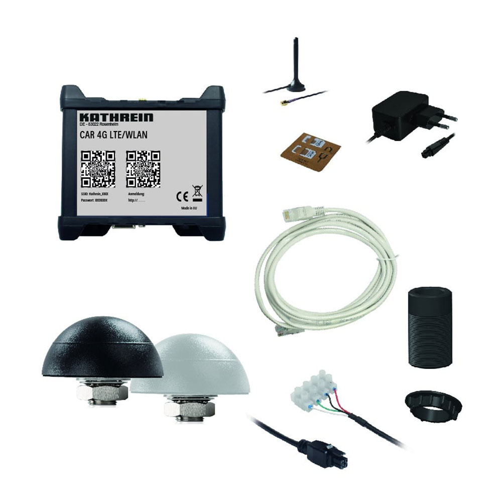 Kathrein CAR 4G LTE/WLAN ws WiFi Router-Set Antenne WLAN Caravan Internetantenne Camping weiß