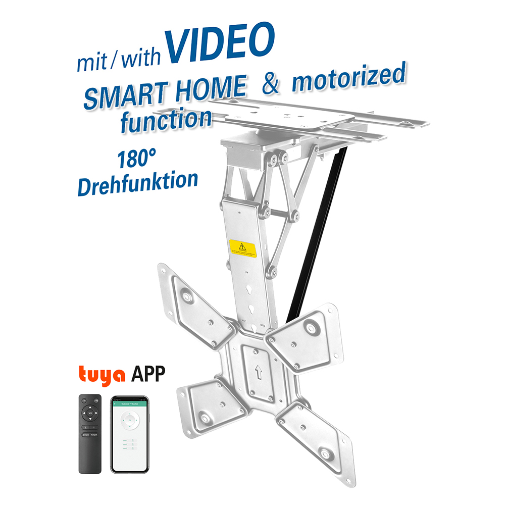 my wall HL 46 MWL TV Deckenhalter klappbar motorisiert 23 - 65 Zoll Fernseher Smart Home weiß