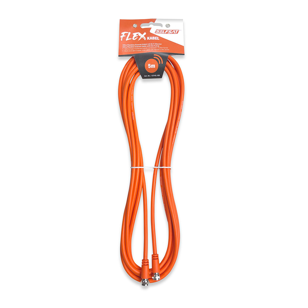Selfsat Ultra Flexibles Koax-Kabel mit 2xF-Stecker Koaxialkabel 1,5m flexibles Flexkabel