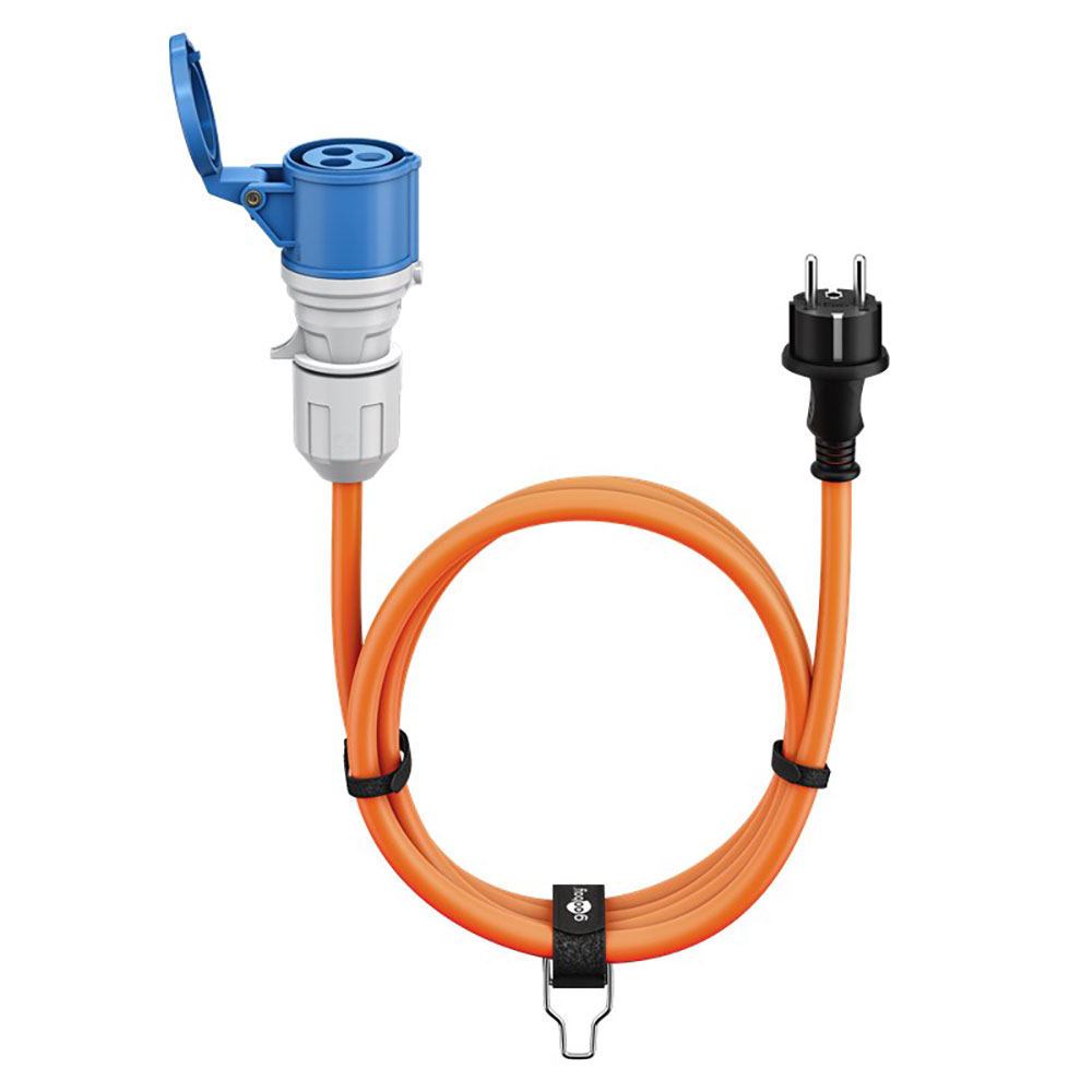 Goobay CEE-Adapterleitung Schutzkontakt-Stecker auf CEE-Kupplung Stromkabel 5m 16A 230V