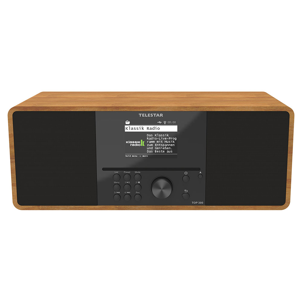 TELESTAR TOP 300 Holz Stereo DAB+ UKW Internetradio mit CD Player Radio Digitalradio