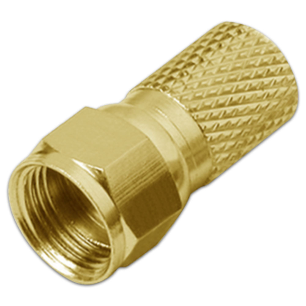 10 x Stück F-Stecker 7mm  HQ Premium vergoldet Gold