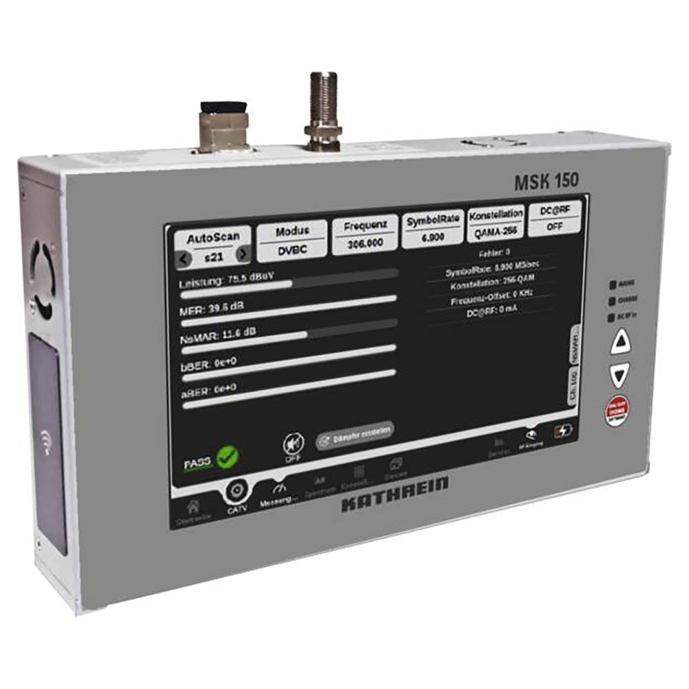 Kathrein MSK 150 Antennen Messgerät Sat/​TV/​DAB+/​FM,​Op­tik 7" Touch TFT-Farbdisplay