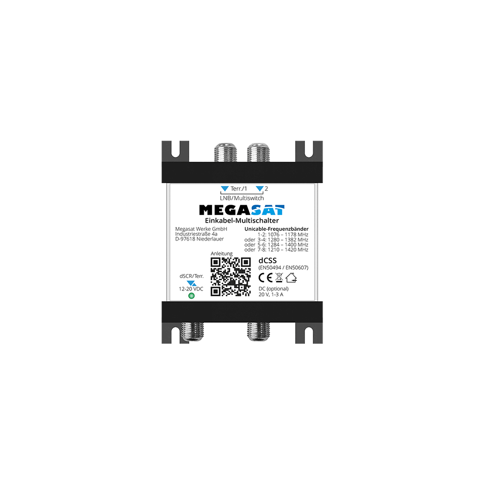 Megasat Einkabel- Multischalter Unicable SCR Multiswitch EN 50494 50607 Verteiler Twin Leitung