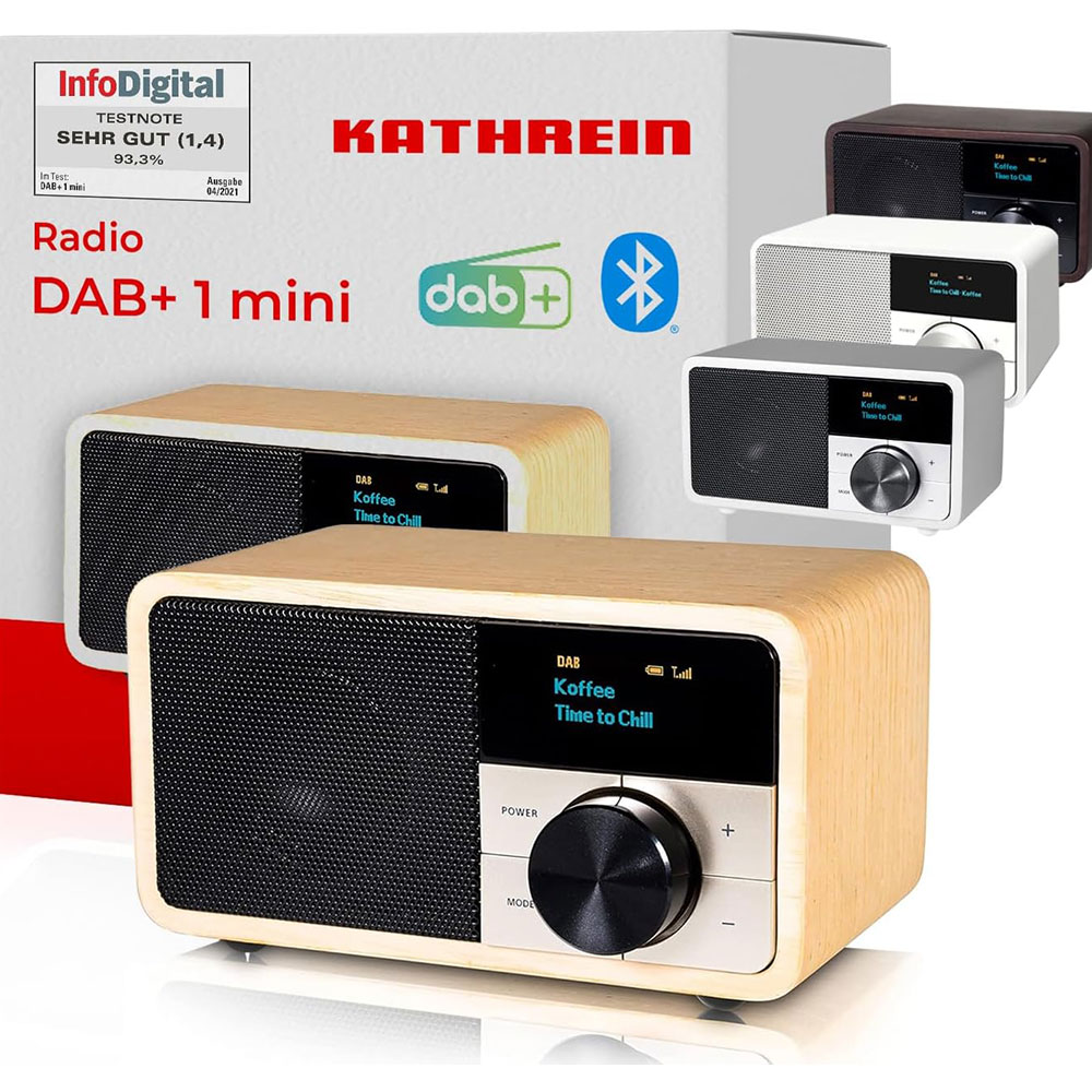 Kathrein DAB+ 1 mini Holz hell portables Radio DAB/UKW mit Akku 20 Stunden Streaming gebraucht