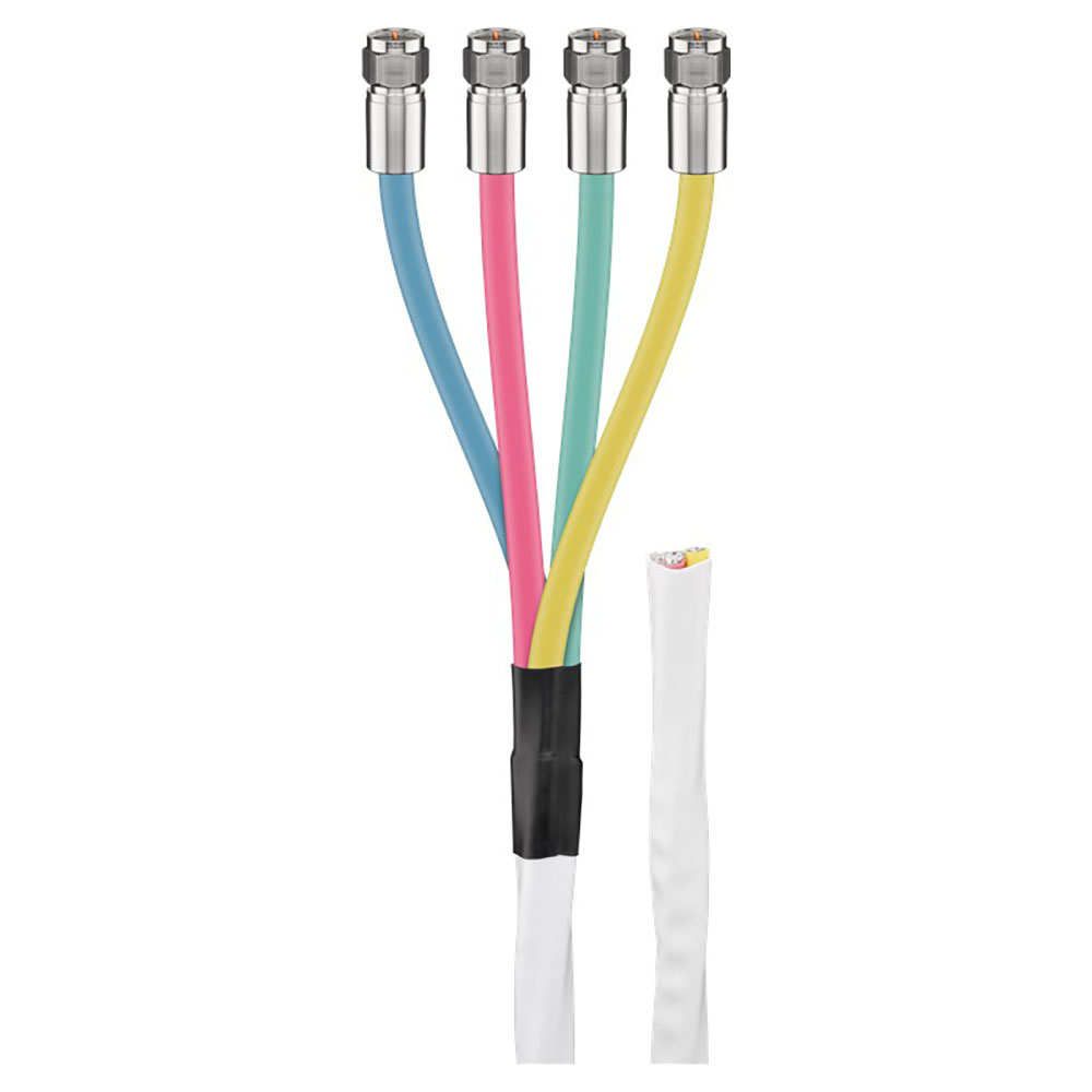 10m Quattro Koaxialkabel Vollkupfer Kabel mit 4 F-Stecker montiert ideal für Multischalter