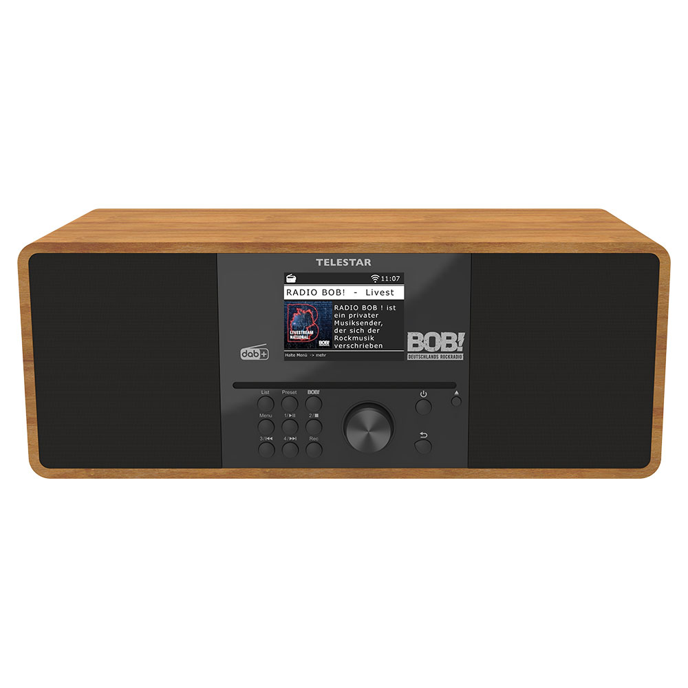 BOBs Rock Radio 2.0 wood Stereo DAB+ UKW Internetradio mit CD Player Digitalradio 