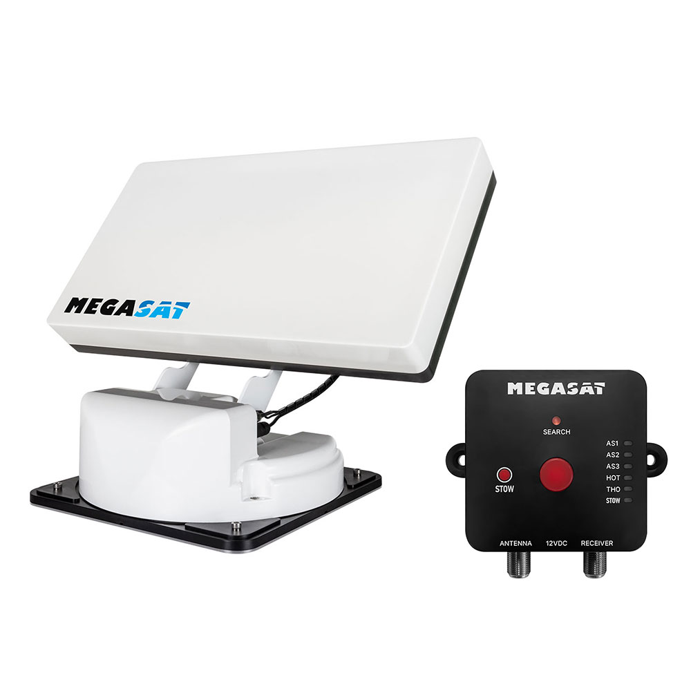 Megasat Traveller-Man 4 vollautomatische Sat Satelliten Antenne System Twin AutoSkew GPS