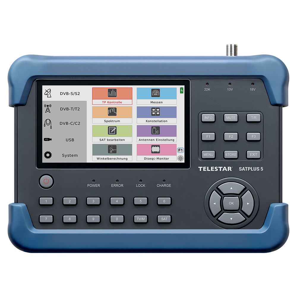 Telestar Satplus 5 Satmessgerät HD Combo DVB-S2 Satelliten DVB-C DVB-T2 Messgerät Messempfänger