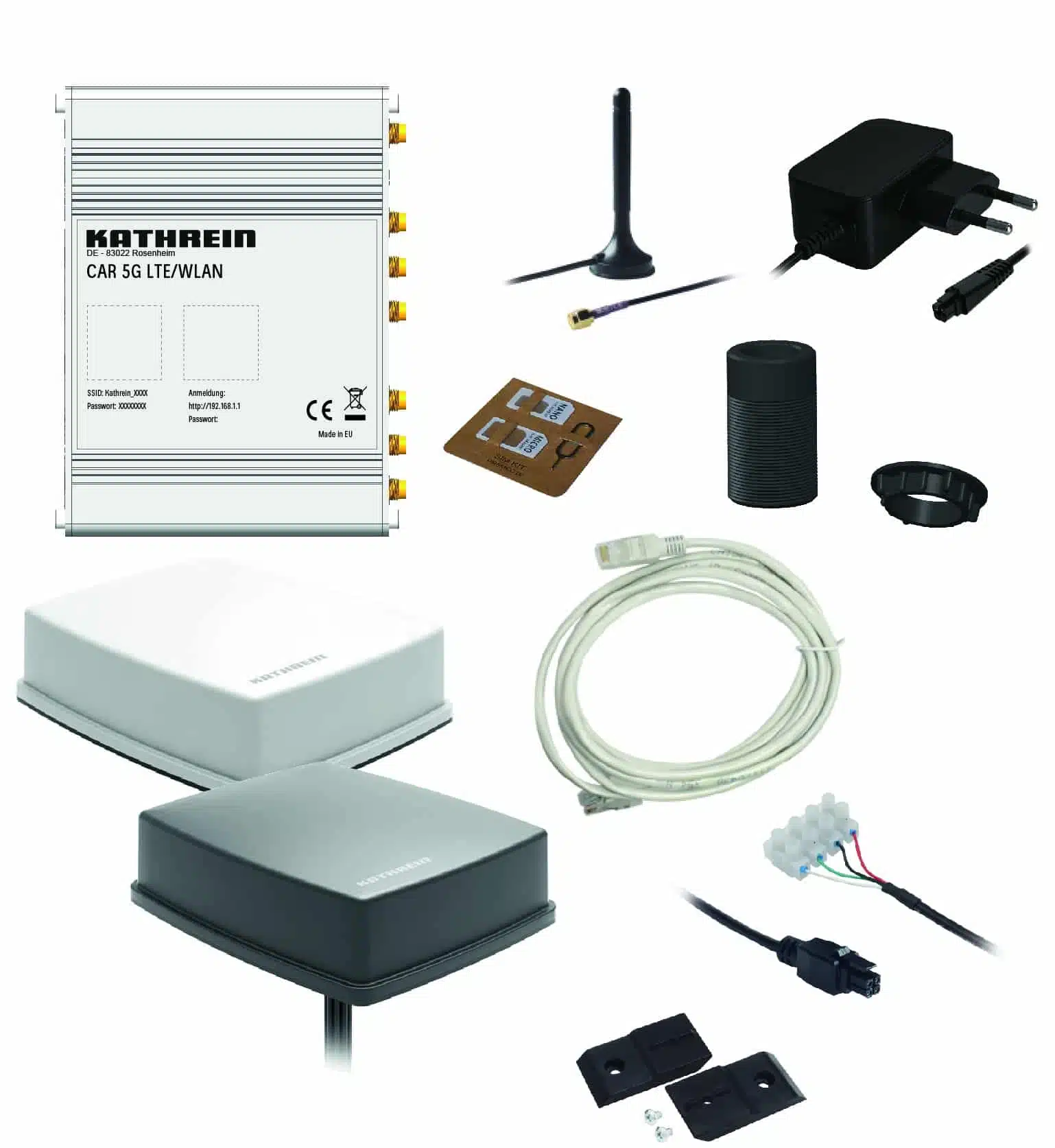 Kathrein CAR 5G LTE/WLAN sw WiFi Router-Set Antenne WLAN Caravan Internetantenne Camping schwarz