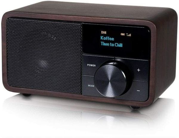 Kathrein DAB+ 1 mini Holz (dunkel) portables Radio DAB/UKW mit Akku 20 Stunden Streaming