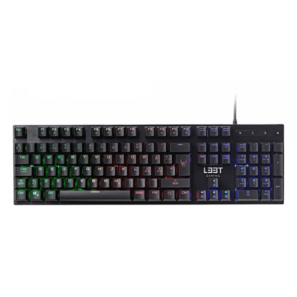 L33T OSEBERG Gaming-Tastatur Halbmechanisch RGB US-Layout PC beleuchtet