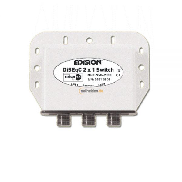 Edision DiSEqC-Schalter 2/1 Wetterschutz 2x1 Sat Verteiler