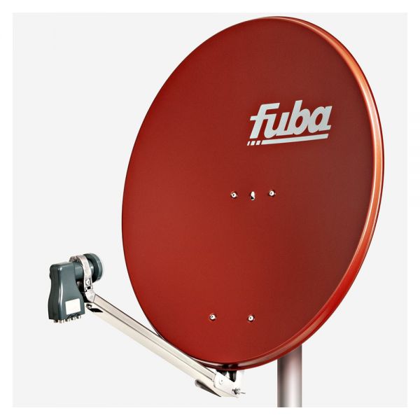 Fuba DAL 808 R Satellitenspiegel 80 cm rot Alu Satelliten Sat Schüssel Octo LNB