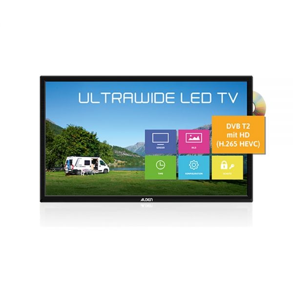ALDEN 18,5 Zoll Ultrawide LED TV Camping DVB-S2/C/T2 Fernseher 12V DVD