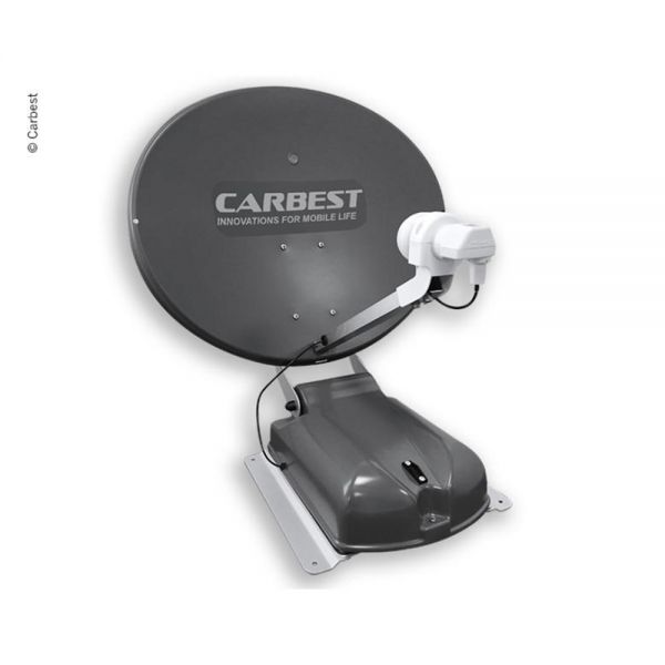 Carbest 60 Duo anthrazit 60cm vollautomatische Sat Satelliten Antenne System Camping