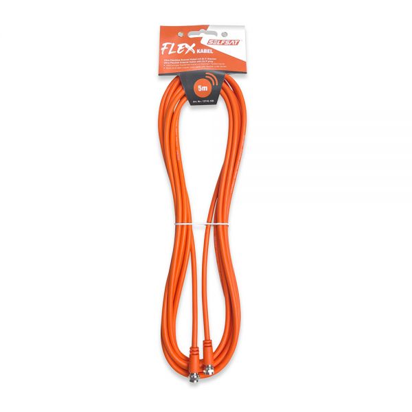 Selfsat Ultra Flexibles Koax-Kabel mit 2xF-Stecker Koaxialkabel 5m flexibles Flexkabel