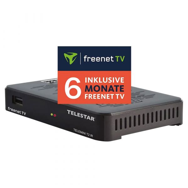 Telestar Telemini T2 IR DVB-T2 HD Receiver DVB-T inkl. 6 Monate freenet TV DVB-C Kabelreceiver