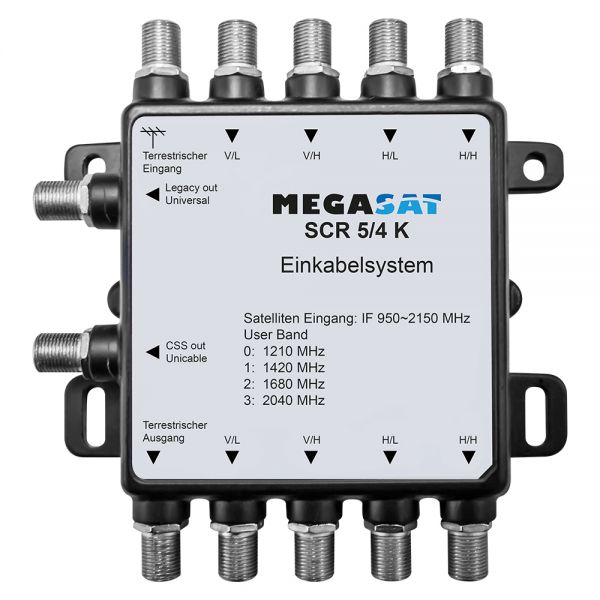 Megasat SCR 5/4 K Unicable Multischalter Multiswitch Sat Verteilersystem