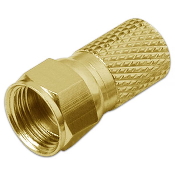 50 x Stück F-Stecker 7,3 mm HQ Premium Gold für 120 dB 128dB Koaxialkabel