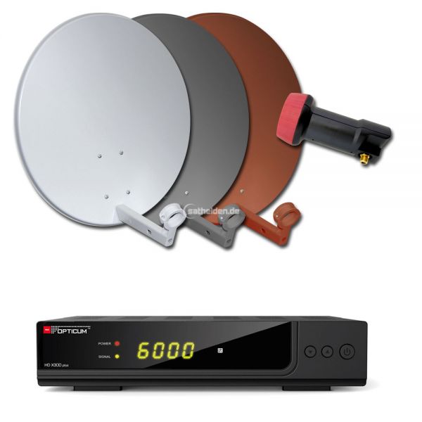1 Teilnehmer HDTV Sat Anlage Spiegel 60cm Antenne Opticum HD X300 plus