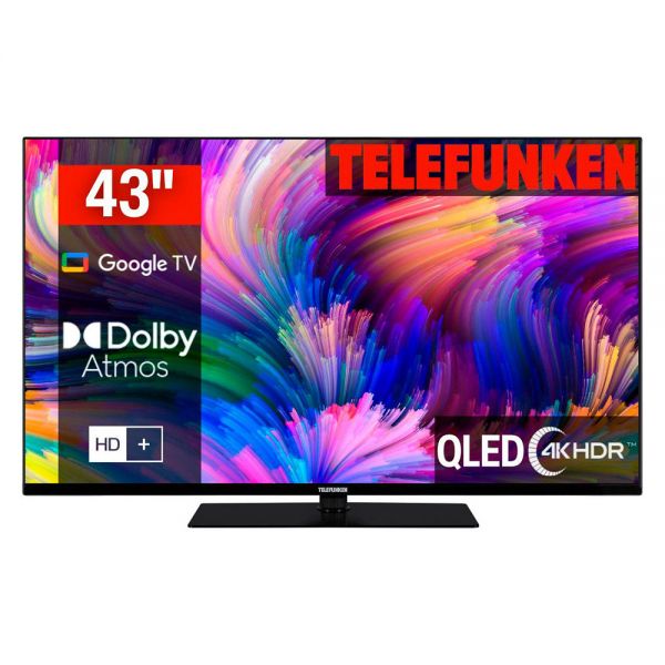 Telefunken D43Q700M6CW QLED LED Fernseher 108cm 43 Zoll 4K TV HDR10 1600Hz gebraucht