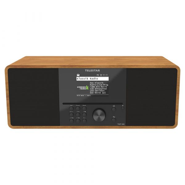 TELESTAR TOP 300 Holz Stereo DAB+ UKW Internetradio mit CD Player Radio Digitalradio