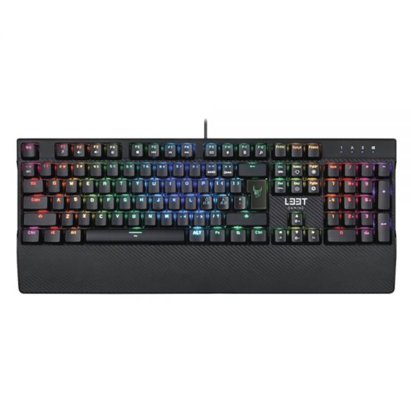L33T MEGINGJÖRD Gaming-Tastatur vollmechanisch RGB US-Layout PC beleuchtet