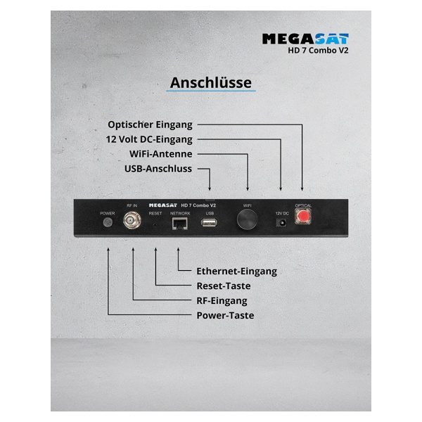 Megasat Misuratore satellitare HD 7 Combo V2 DVB-S2 satellitare DVB-C Misuratore DVB-T2 utilizzato